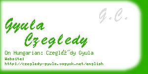 gyula czegledy business card